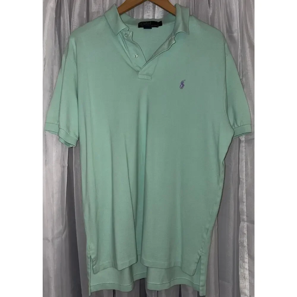 Polo Ralph Lauren Mens Classic Short Sleeve Polo Shirt Mint Green Size Large